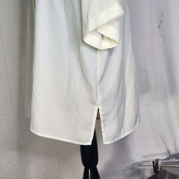 Apparenza Whipped Butter Yellow Poly SS Button Up Chest Pocket Blouse Size 1X - Picture 10 of 16